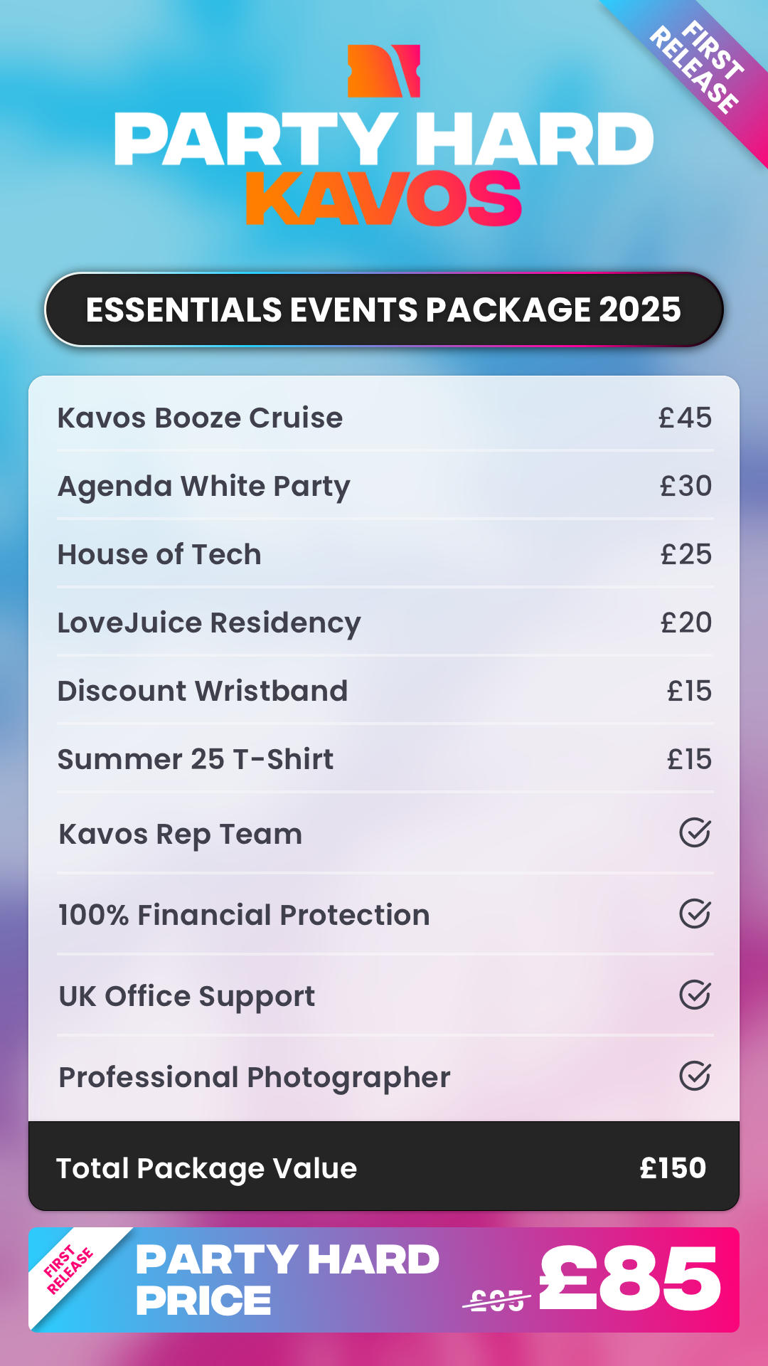 Kavos Essentials Events Package 2025