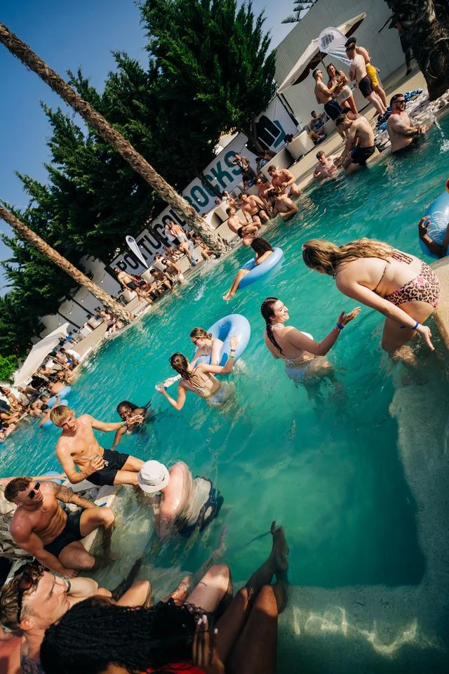 Daytime beats, sunshine and good vibes as the crowd parties in the pool at the legendary Albufeira Pool Party.