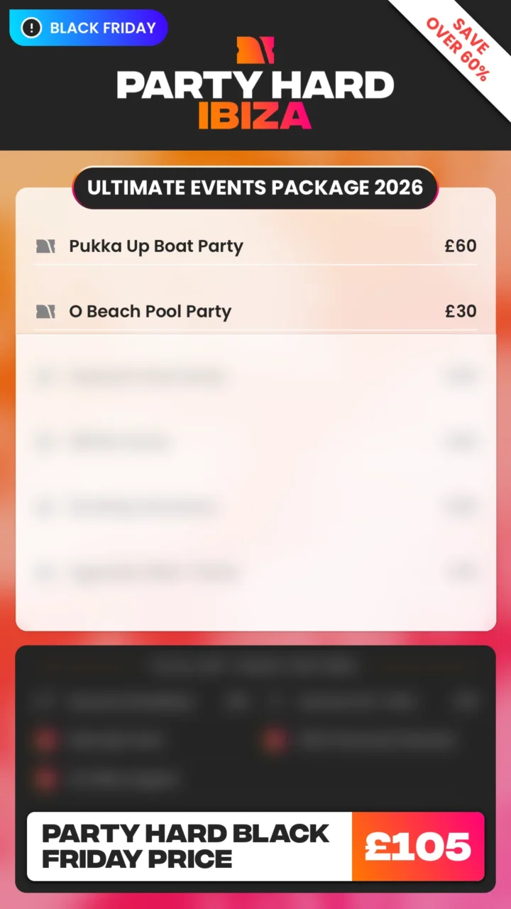 Ibiza Ultimate Events Package Black Friday Price 2026