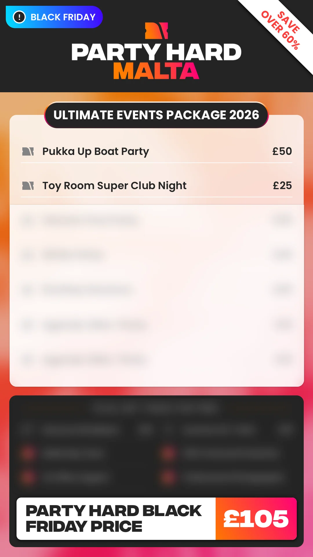 Malta Ultimate Events Package Black Friday Price 2026