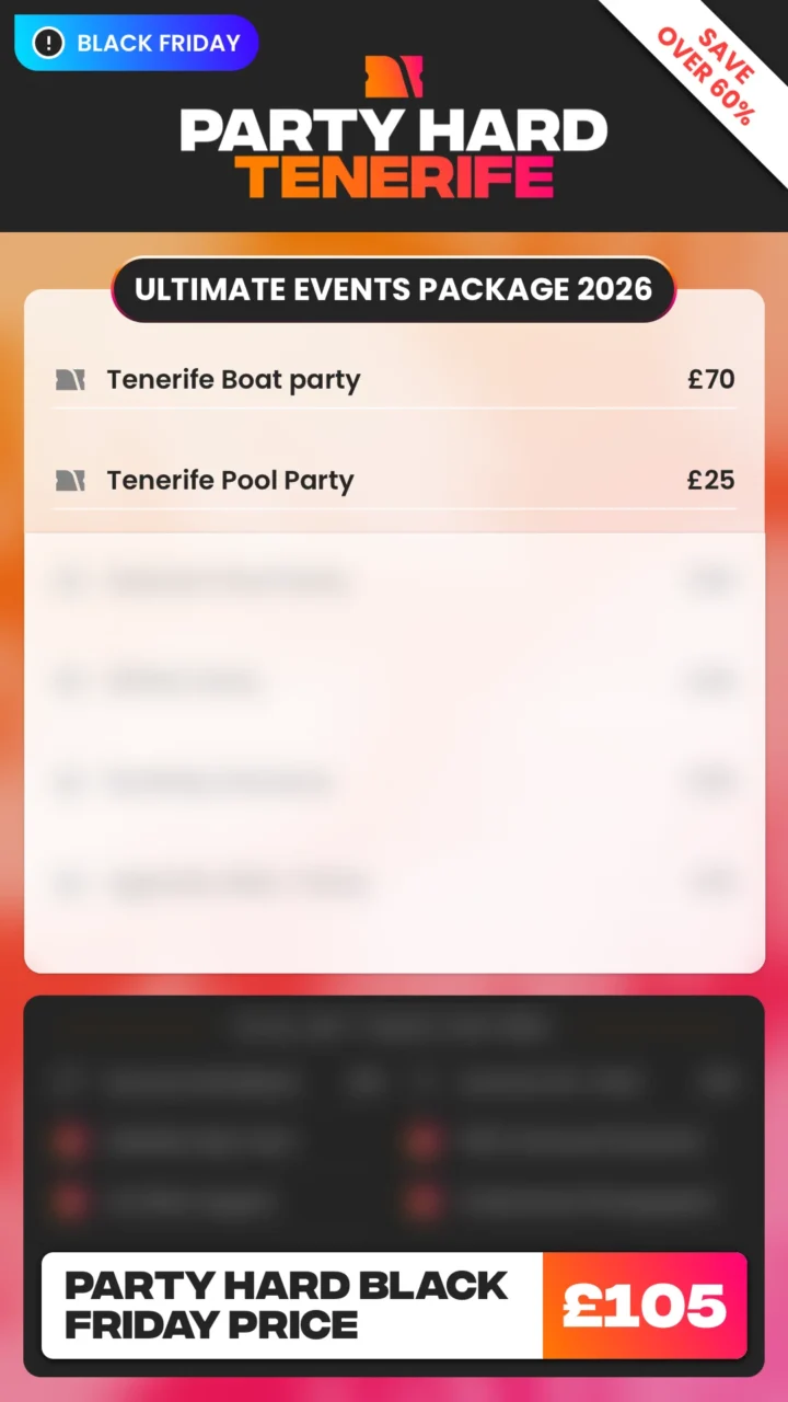 Tenerife Ultimate Events Package Black Friday Price 2026